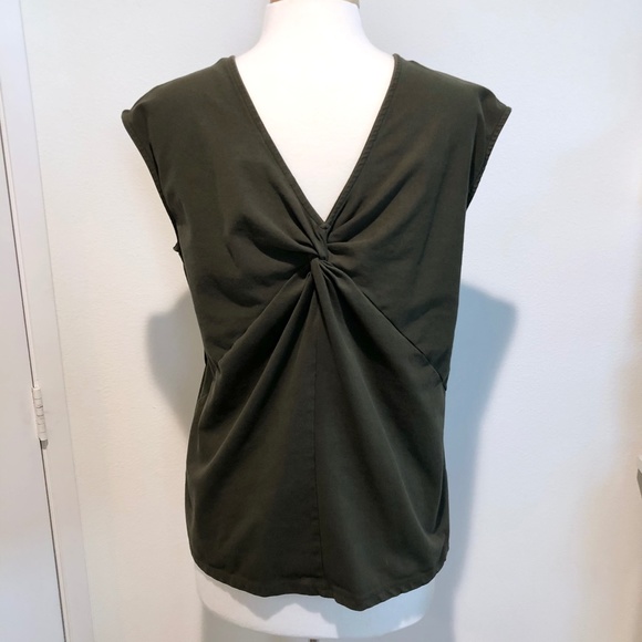 BANANA REPUBLIC Dark Green Tank Top Twist-Back - Picture 3 of 4